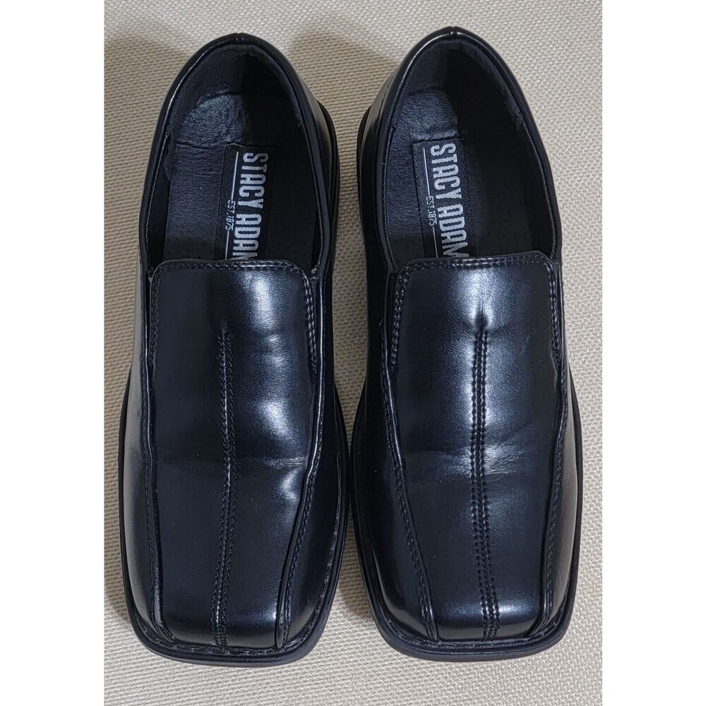 Stacy Adams Toddler Boy Black Dress Slip-On Loafer Square Toe 41249Y-01‎ Sz 3M